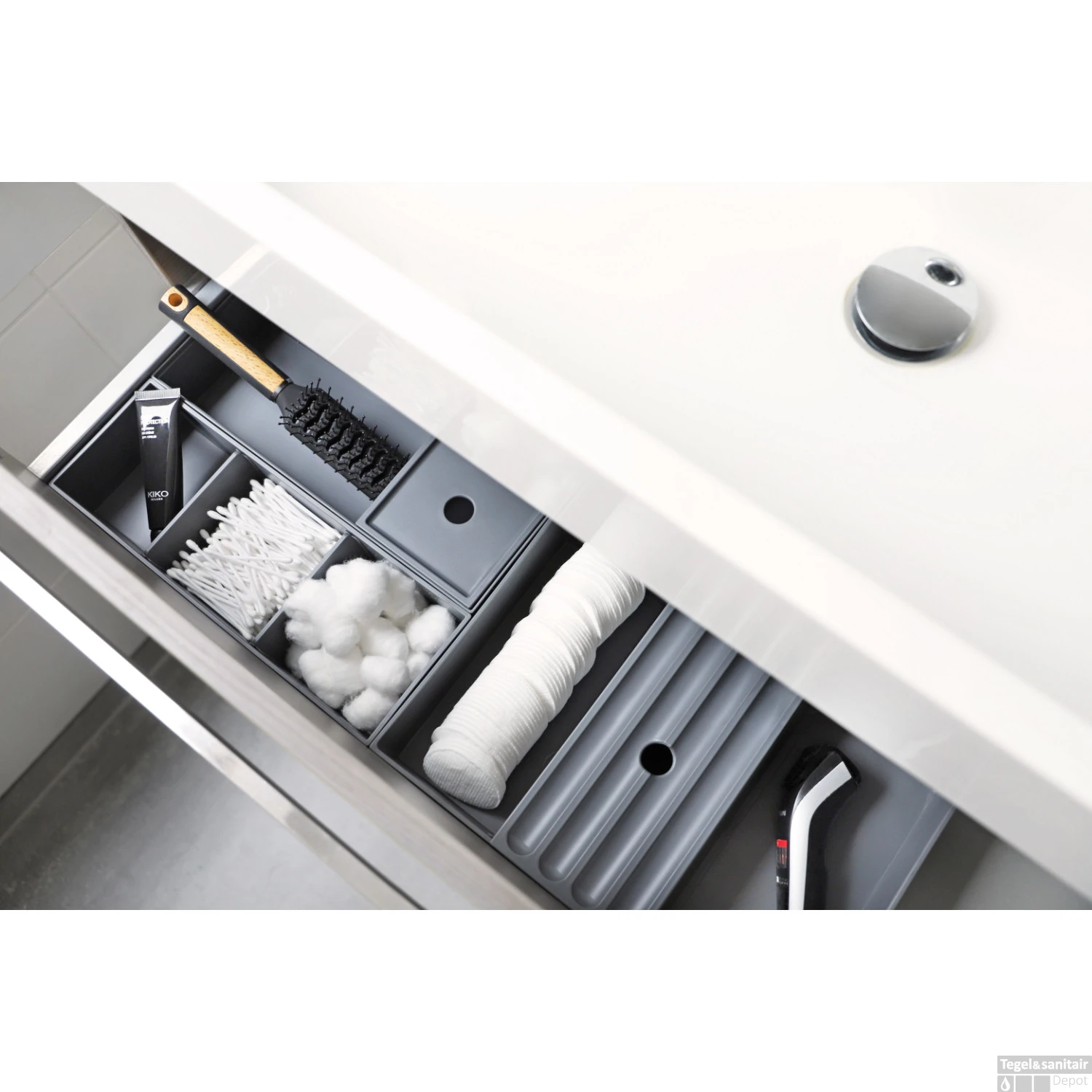 Lade Organizer Differnz 32x11x6 Cm Met Deksels Grijs 4 Lade Organizer Differnz 32x11x6 Cm Met Deksels Grijs - Afbeelding 2