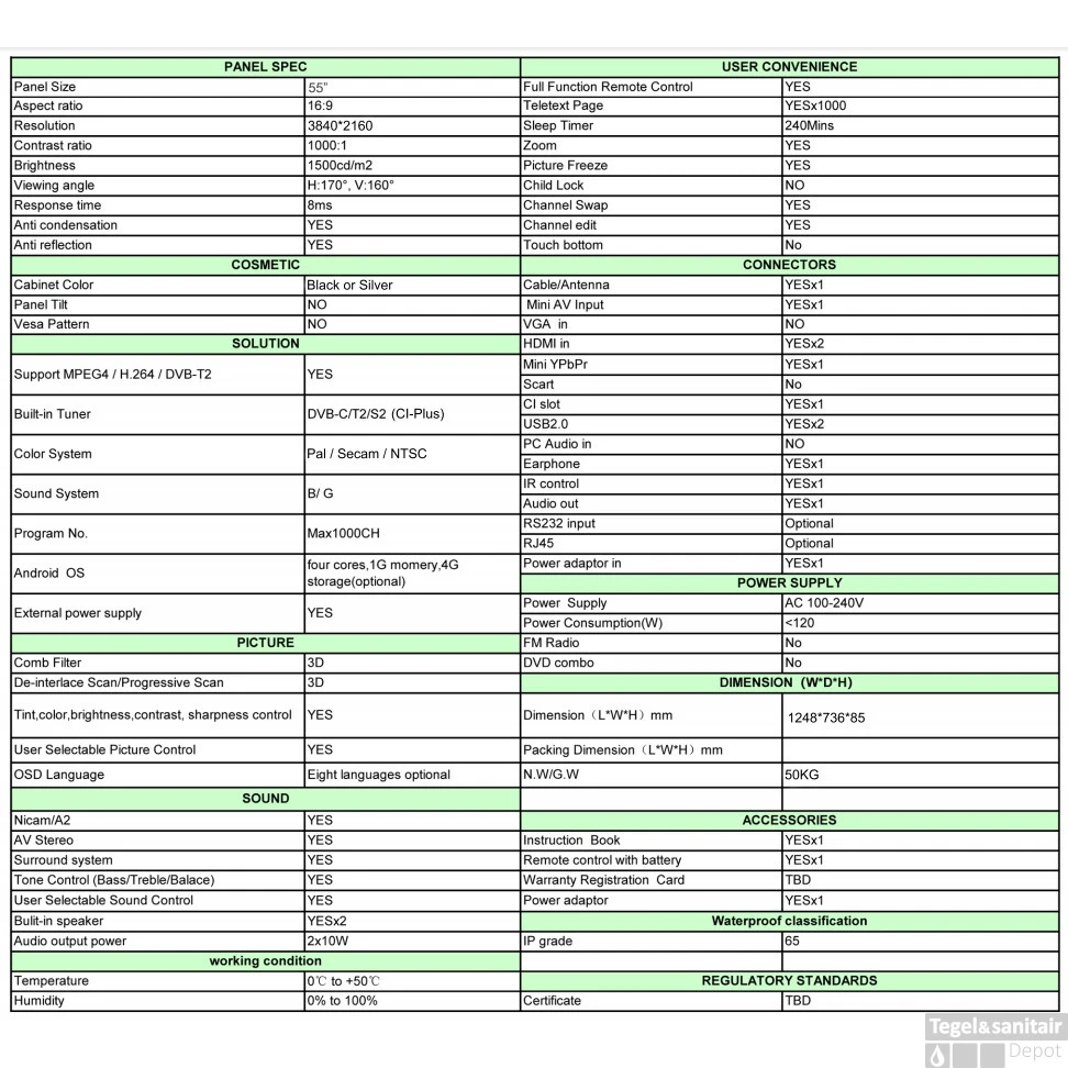 LED TV Aquasound Outdoor 55” IP65 Zilver 5 LED TV Aquasound Outdoor 55” IP65 Zilver - Afbeelding 3