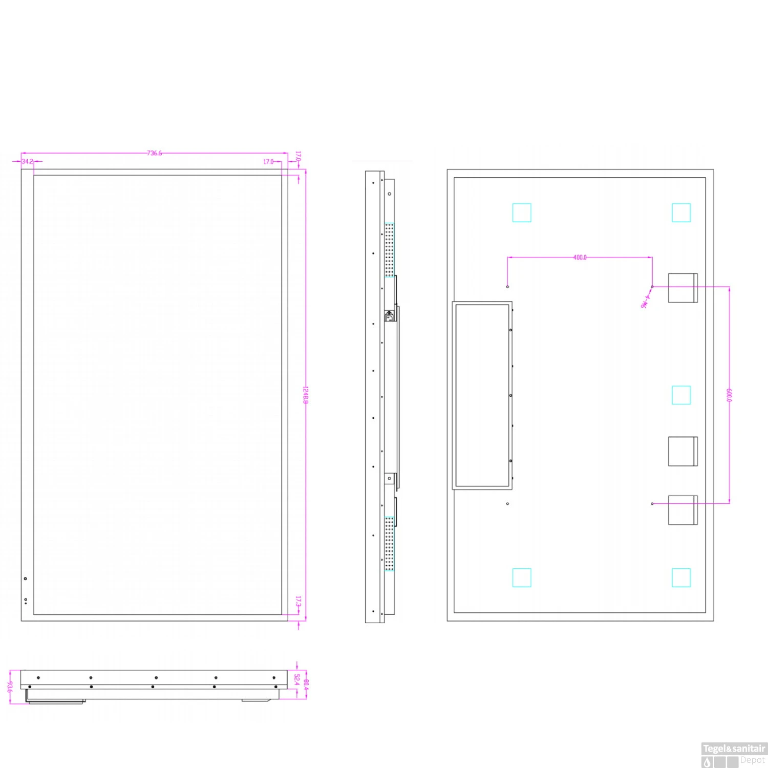 LED TV Aquasound Outdoor 55” IP65 Zilver 6 LED TV Aquasound Outdoor 55” IP65 Zilver - Afbeelding 4