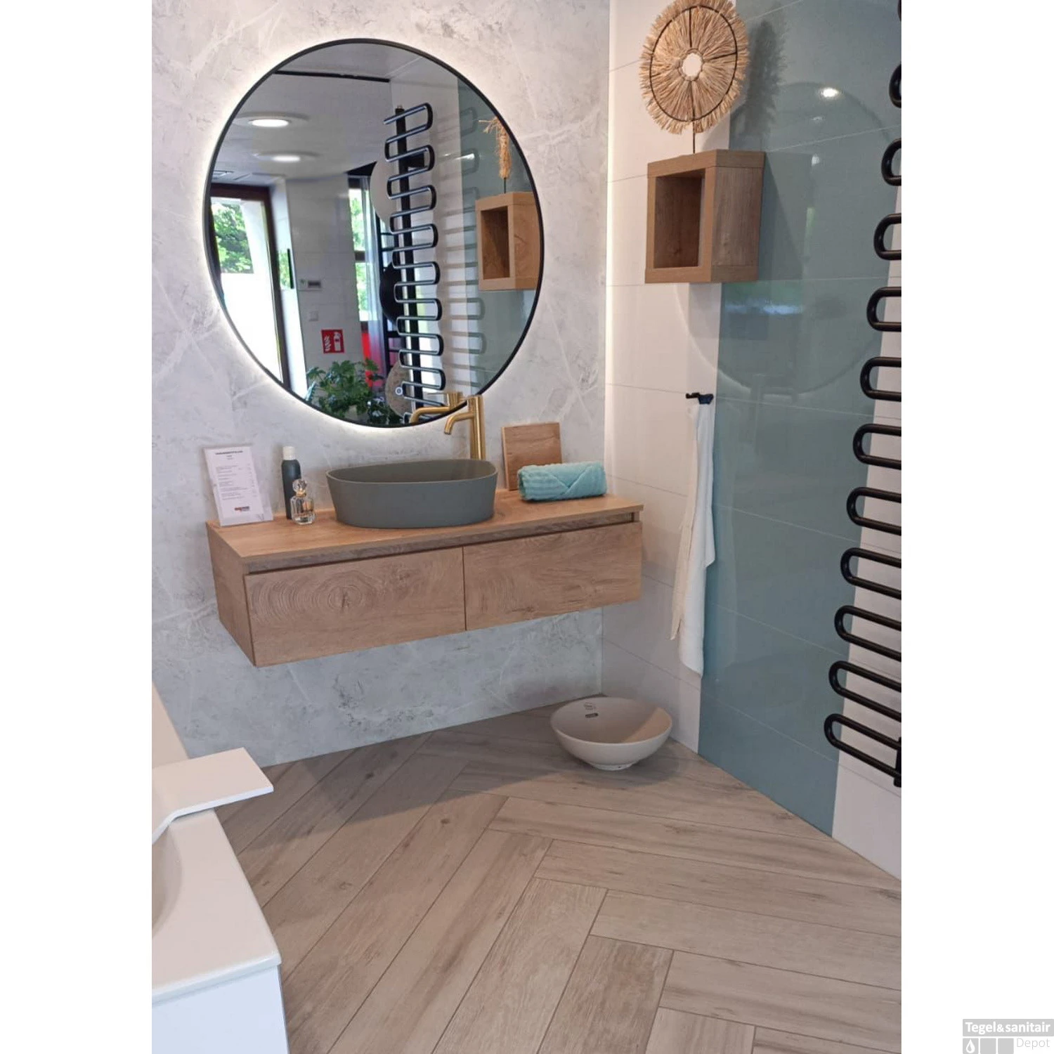 Waskom Arcqua Rocker Cast Marble 50x37 Cm Organisch Mat Groen 7 Waskom Arcqua Rocker Cast Marble 50x37 Cm Organisch Mat Groen - Afbeelding 5