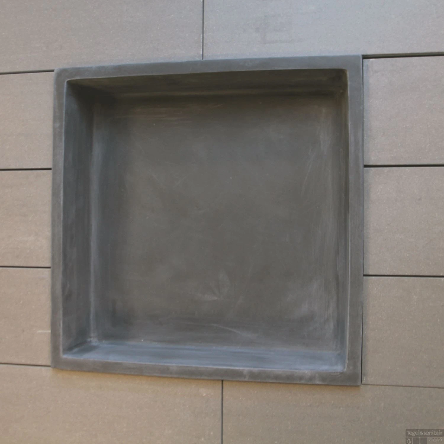 Inbouwnis Luca Sanitair 29.5x29.5x8 Cm Polystone Antraciet 4 Inbouwnis Luca Sanitair 29.5x29.5x8 Cm Polystone Antraciet - Afbeelding 2