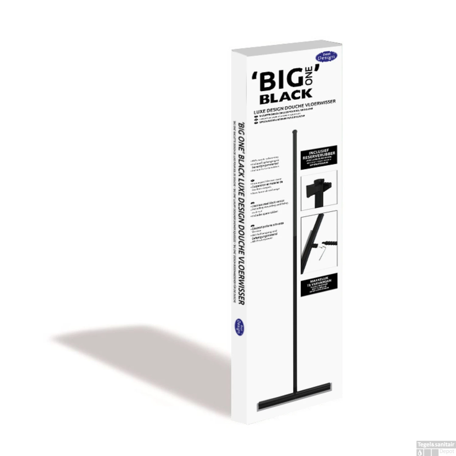 Luxe Vloerwisser Best Design Met Safety-Grip RVS MAT ZWART 4 Luxe Vloerwisser Best Design Met Safety-Grip RVS MAT ZWART - Afbeelding 2