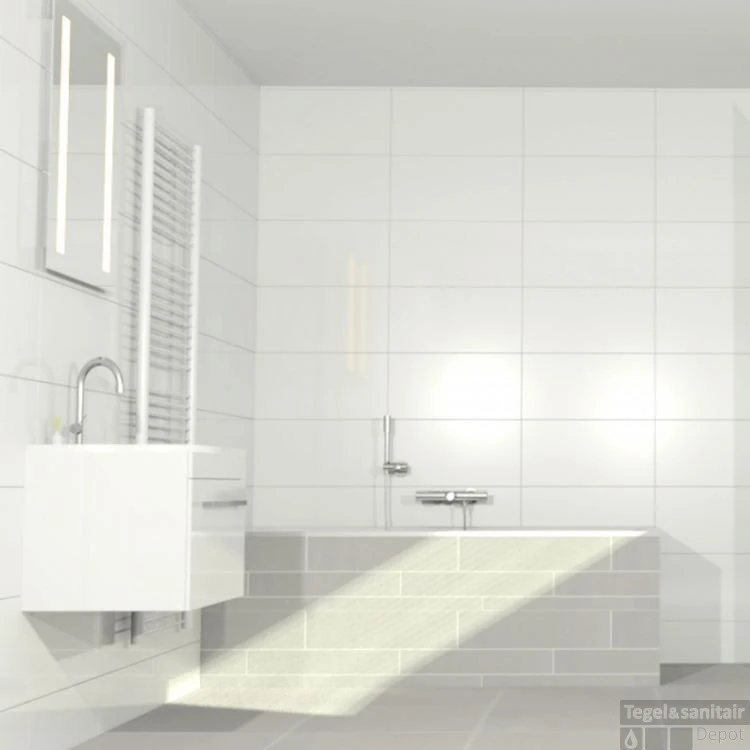 Wandtegels Profiker 30x60cm Gerectificeerd Mat Wit (Doosinhoud 1,44m²) 5 Wandtegels Profiker 30x60cm Gerectificeerd Mat Wit (Doosinhoud 1,44m²) - Afbeelding 3