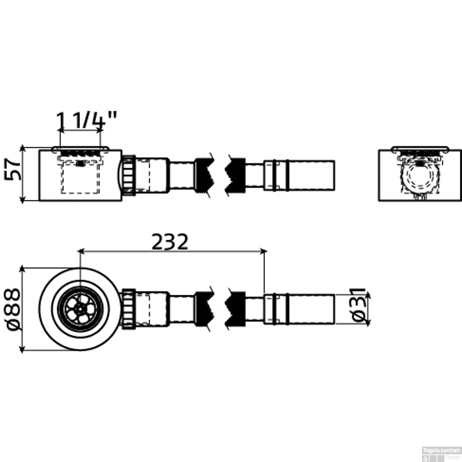 Meubelsifon Clou Wash Me Verchroomd ABS 4 Meubelsifon Clou Wash Me Verchroomd ABS - Afbeelding 2