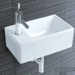 Fontein Rhea Mini XXS 30,5x18x11cm Wit (kraangat Links) -Goedkope Stijl Baden Winkel mini xxs keramische fontein rhea wit kraangat links 30 x 18 cm showmodel