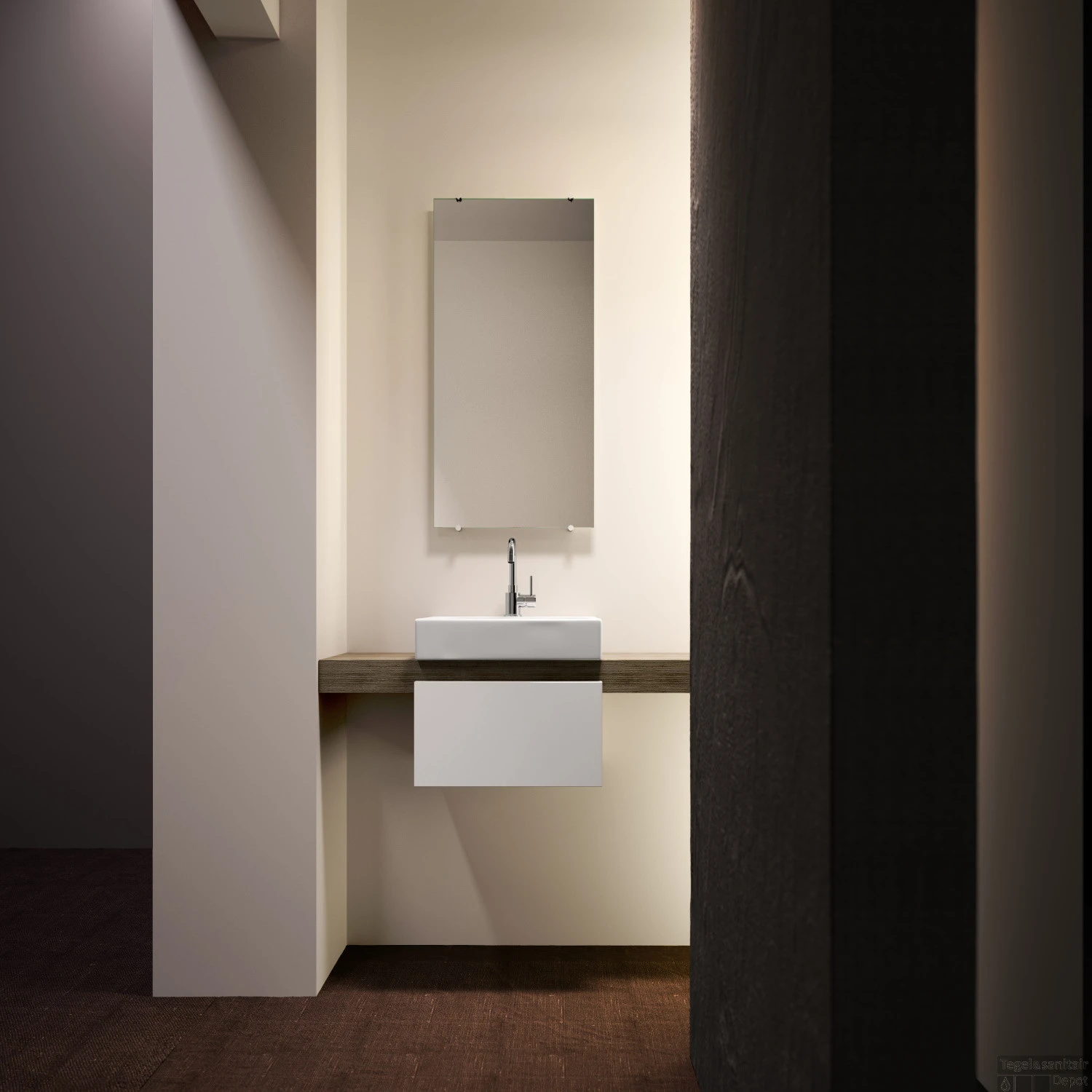 Wastafel Clou Match Me 70x42x14cm Keramiek Glans Wit (Met 1 Kraangat) 7 Wastafel Clou Match Me 70x42x14cm Keramiek Glans Wit (Met 1 Kraangat) - Afbeelding 5