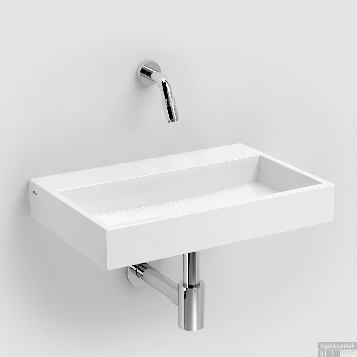 Clou Mini Wash Me Plus Fontein 48x32cm Met Voorbewerkt Kraangat Zonder Plug Wit Keramiek 4 Clou Mini Wash Me Plus Fontein 48x32cm Met Voorbewerkt Kraangat Zonder Plug Wit Keramiek - Afbeelding 2