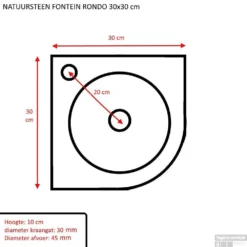 FonteinPack Rondo Hardsteen 30x30x10cm (Keuze Uit 18 Kranen) 10 FonteinPack Rondo Hardsteen 30x30x10cm (Keuze Uit 18 Kranen) -Goedkope Stijl Baden Winkel natuursteen fontein rondo