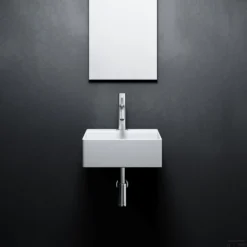 Fontein Clou New Flush 1 Met Afvoerplaat 28x27x10 Cm Mat Wit Solid Surface (met Voorbewerkt Kraangat) -Goedkope Stijl Baden Winkel new flush 1 toilet 01a 3