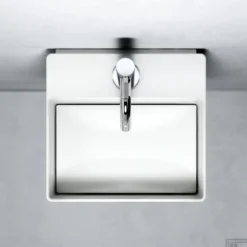 Fontein Clou New Flush 1 Met Afvoerplaat 28x27x10 Cm Mat Wit Solid Surface (met Voorbewerkt Kraangat) -Goedkope Stijl Baden Winkel new flush 1 toilet 02a 3