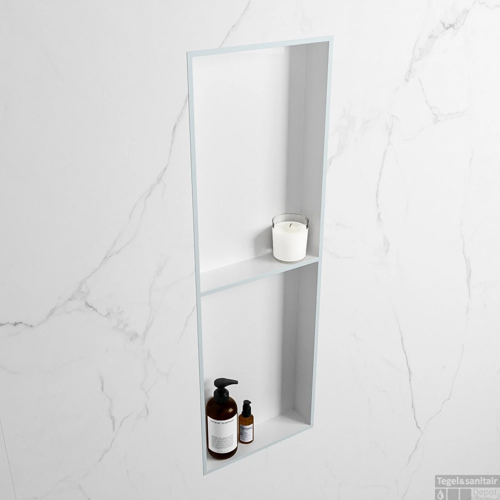 MONDIAZ EASY Nis 149,5x29,5cm In Solid Surface Kleur Clay | Talc. 2 Vakken Geschikt Voor In- Of Opbouw 5 MONDIAZ EASY Nis 149,5x29,5cm In Solid Surface Kleur Clay | Talc. 2 Vakken Geschikt Voor In- Of Opbouw - Afbeelding 3