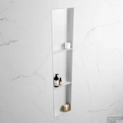 MONDIAZ EASY Nis 149,5x29,5cm In Solid Surface Kleur Clay | Talc. 3 Vakken Geschikt Voor In- Of Opbouw -Goedkope Stijl Baden Winkel nis r clay 2 00012 13788763182821