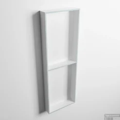 MONDIAZ EASY Nis 149,5x29,5cm In Solid Surface Kleur Clay | Talc. 2 Vakken Geschikt Voor In- Of Opbouw