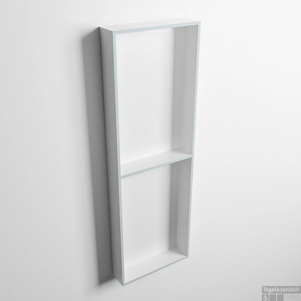 MONDIAZ EASY Nis 149,5x29,5cm In Solid Surface Kleur Clay | Talc. 2 Vakken Geschikt Voor In- Of Opbouw 3 MONDIAZ EASY Nis 149,5x29,5cm In Solid Surface Kleur Clay | Talc. 2 Vakken Geschikt Voor In- Of Opbouw