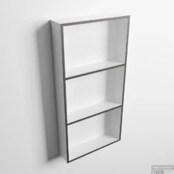 MONDIAZ EASY Nis 59,5x29,5cm In Solid Surface Kleur DarkGrey | Talc. 3 Vakken Geschikt Voor In- Of Opbouw