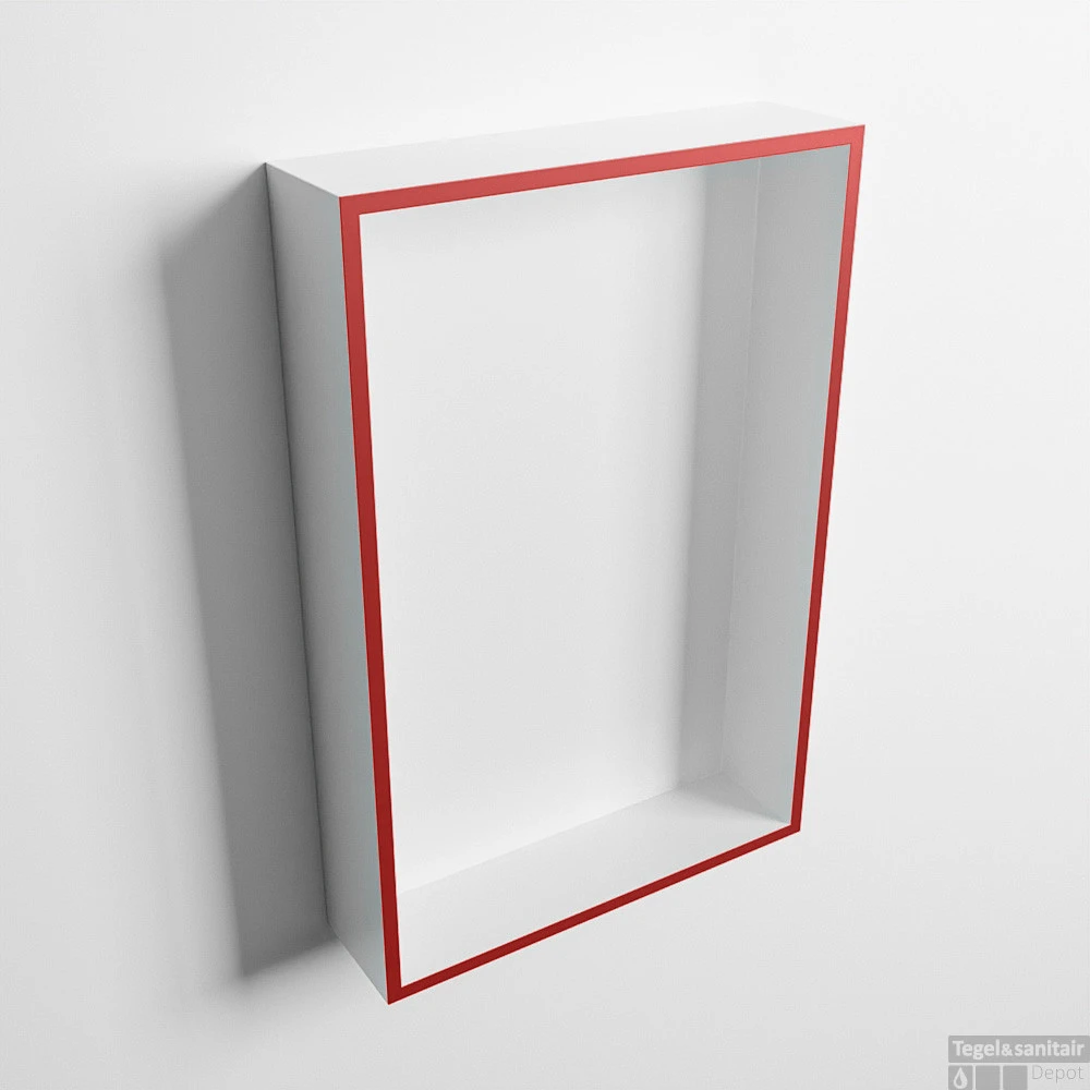 MONDIAZ EASY Nis 44,5x29,5cm In Solid Surface Kleur Fire | Talc. 1 Vak Geschikt Voor In- Of Opbouw 3 MONDIAZ EASY Nis 44,5x29,5cm In Solid Surface Kleur Fire | Talc. 1 Vak Geschikt Voor In- Of Opbouw