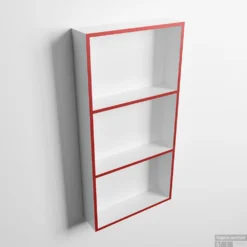 MONDIAZ EASY Nis 59,5x29,5cm In Solid Surface Kleur Fire | Talc. 3 Vakken Geschikt Voor In- Of Opbouw