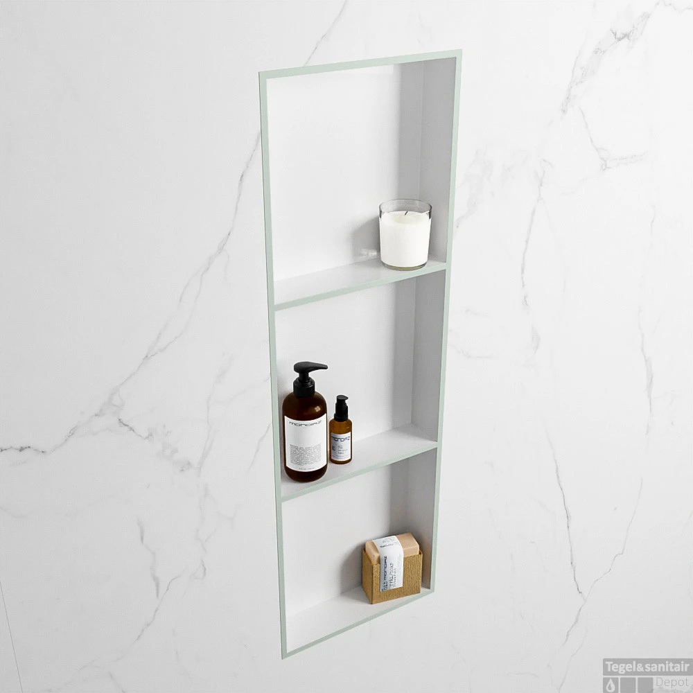 MONDIAZ EASY Nis 89,5x29,5cm In Solid Surface Kleur Greey | Talc. 3 Vakken Geschikt Voor In- Of Opbouw 5 MONDIAZ EASY Nis 89,5x29,5cm In Solid Surface Kleur Greey | Talc. 3 Vakken Geschikt Voor In- Of Opbouw - Afbeelding 3