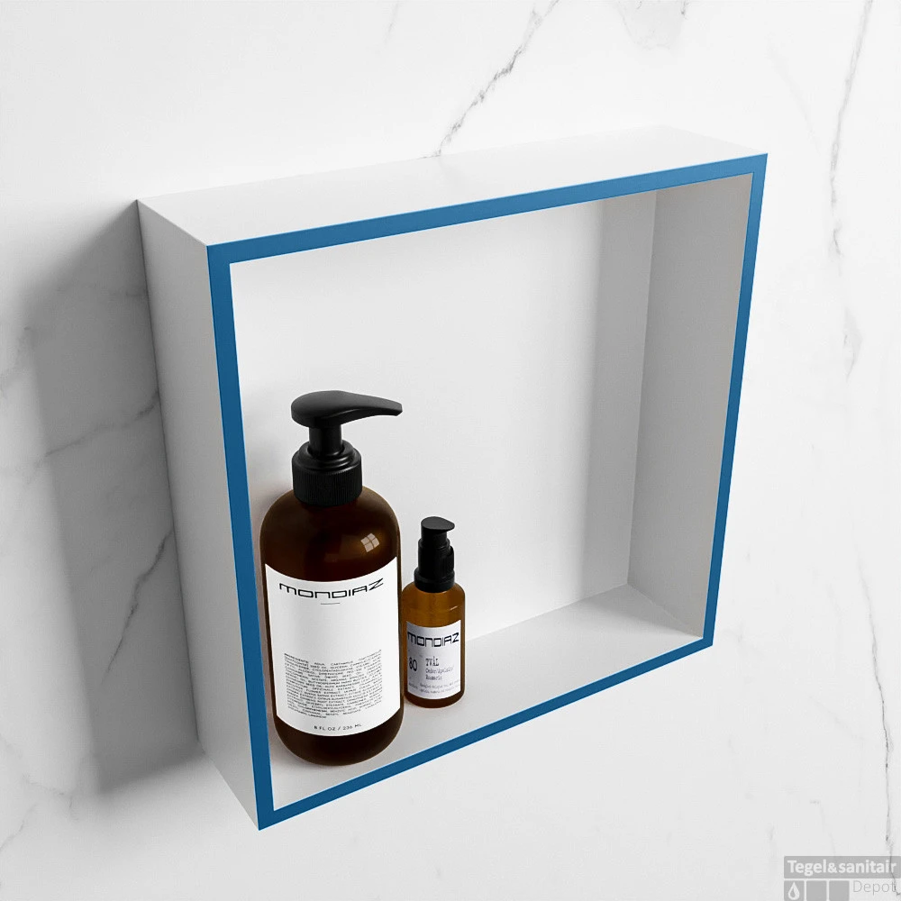 MONDIAZ EASY Nis 29,5x29,5cm In Solid Surface Kleur Jeans | Talc. 1 Vak Geschikt Voor In- Of Opbouw 4 MONDIAZ EASY Nis 29,5x29,5cm In Solid Surface Kleur Jeans | Talc. 1 Vak Geschikt Voor In- Of Opbouw - Afbeelding 2