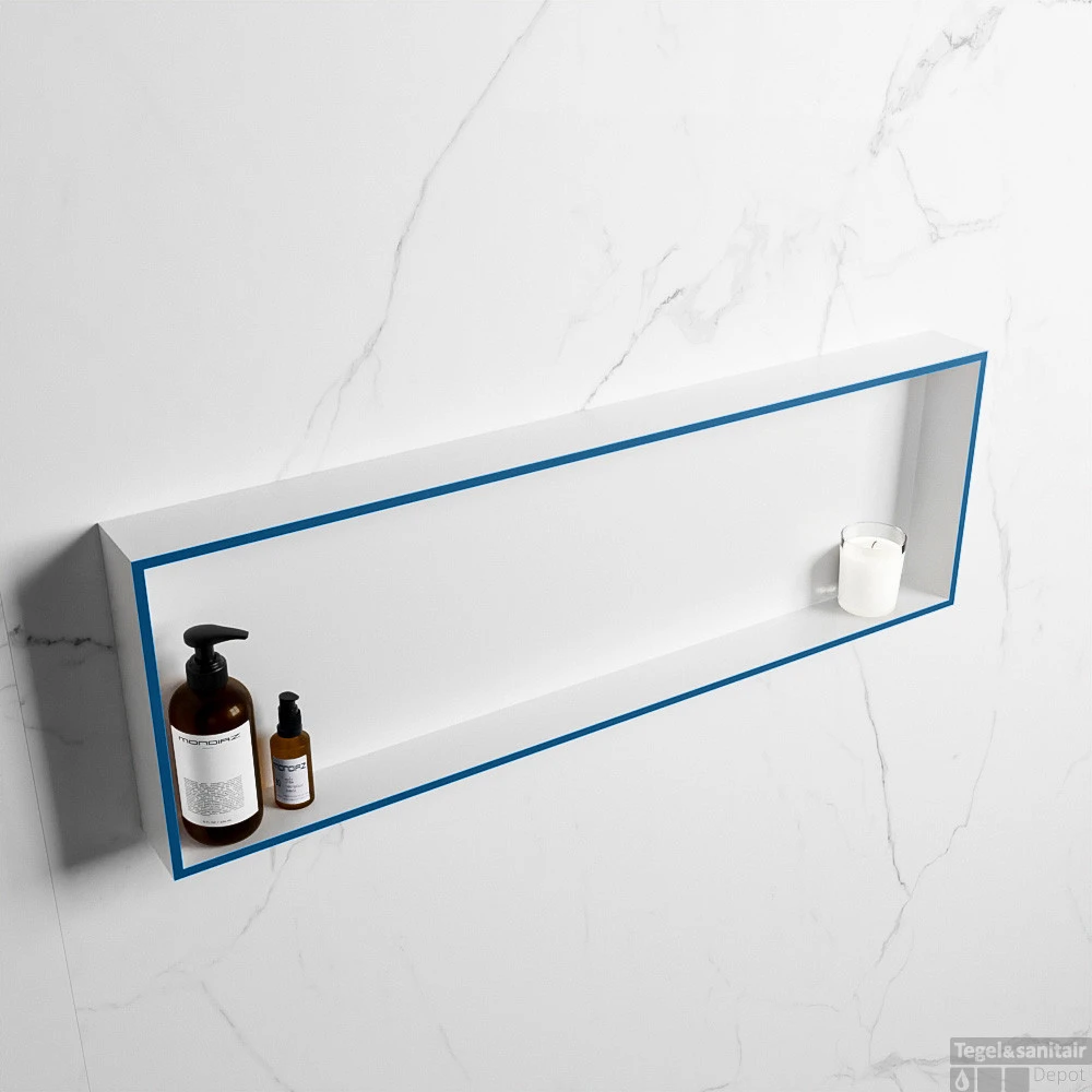 MONDIAZ EASY Nis 89,5x29,5cm In Solid Surface Kleur Jeans | Talc. 1 Vak Geschikt Voor In- Of Opbouw 4 MONDIAZ EASY Nis 89,5x29,5cm In Solid Surface Kleur Jeans | Talc. 1 Vak Geschikt Voor In- Of Opbouw - Afbeelding 2