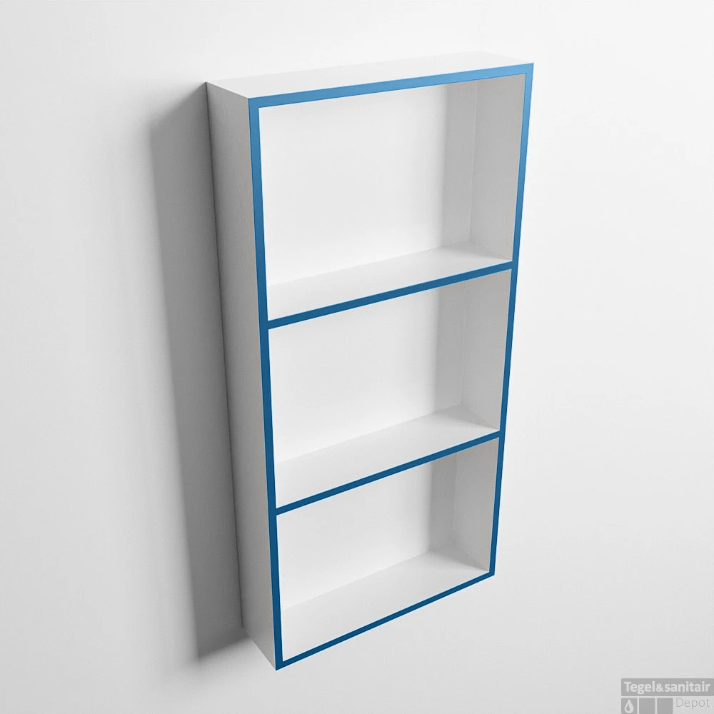 MONDIAZ EASY Nis 59,5x29,5cm In Solid Surface Kleur Jeans | Talc. 3 Vakken Geschikt Voor In- Of Opbouw 3 MONDIAZ EASY Nis 59,5x29,5cm In Solid Surface Kleur Jeans | Talc. 3 Vakken Geschikt Voor In- Of Opbouw