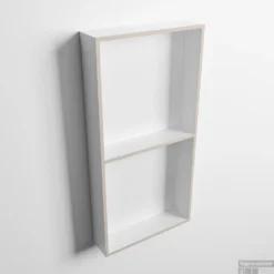 MONDIAZ EASY Nis 59,5x29,5cm In Solid Surface Kleur Linen | Talc. 2 Vakken Geschikt Voor In- Of Opbouw