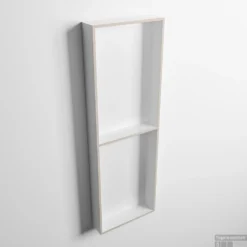 MONDIAZ EASY Nis 149,5x29,5cm In Solid Surface Kleur Linen | Talc. 2 Vakken Geschikt Voor In- Of Opbouw