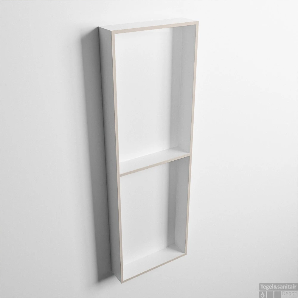 MONDIAZ EASY Nis 149,5x29,5cm In Solid Surface Kleur Linen | Talc. 2 Vakken Geschikt Voor In- Of Opbouw 3 MONDIAZ EASY Nis 149,5x29,5cm In Solid Surface Kleur Linen | Talc. 2 Vakken Geschikt Voor In- Of Opbouw