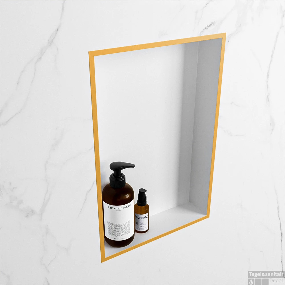 MONDIAZ EASY Nis 44,5x29,5cm In Solid Surface Kleur Ocher | Talc. 1 Vak Geschikt Voor In- Of Opbouw 5 MONDIAZ EASY Nis 44,5x29,5cm In Solid Surface Kleur Ocher | Talc. 1 Vak Geschikt Voor In- Of Opbouw - Afbeelding 3