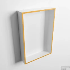 MONDIAZ EASY Nis 44,5x29,5cm In Solid Surface Kleur Ocher | Talc. 1 Vak Geschikt Voor In- Of Opbouw