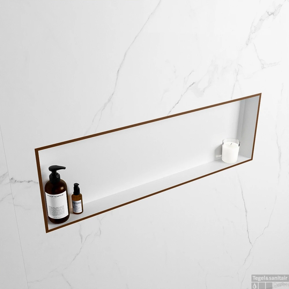 MONDIAZ EASY Nis 89,5x29,5cm In Solid Surface Kleur Rust | Talc. 1 Vak Geschikt Voor In- Of Opbouw 5 MONDIAZ EASY Nis 89,5x29,5cm In Solid Surface Kleur Rust | Talc. 1 Vak Geschikt Voor In- Of Opbouw - Afbeelding 3