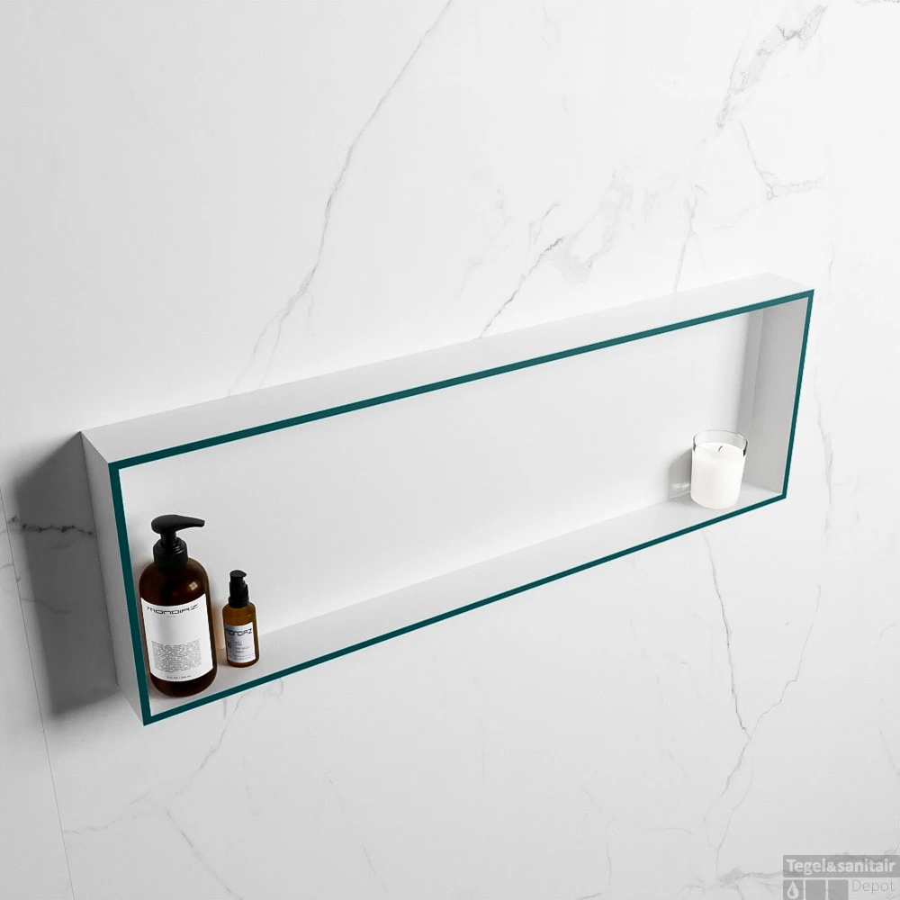 MONDIAZ EASY Nis 89,5x29,5cm In Solid Surface Kleur Smag | Talc. 1 Vak Geschikt Voor In- Of Opbouw 4 MONDIAZ EASY Nis 89,5x29,5cm In Solid Surface Kleur Smag | Talc. 1 Vak Geschikt Voor In- Of Opbouw - Afbeelding 2