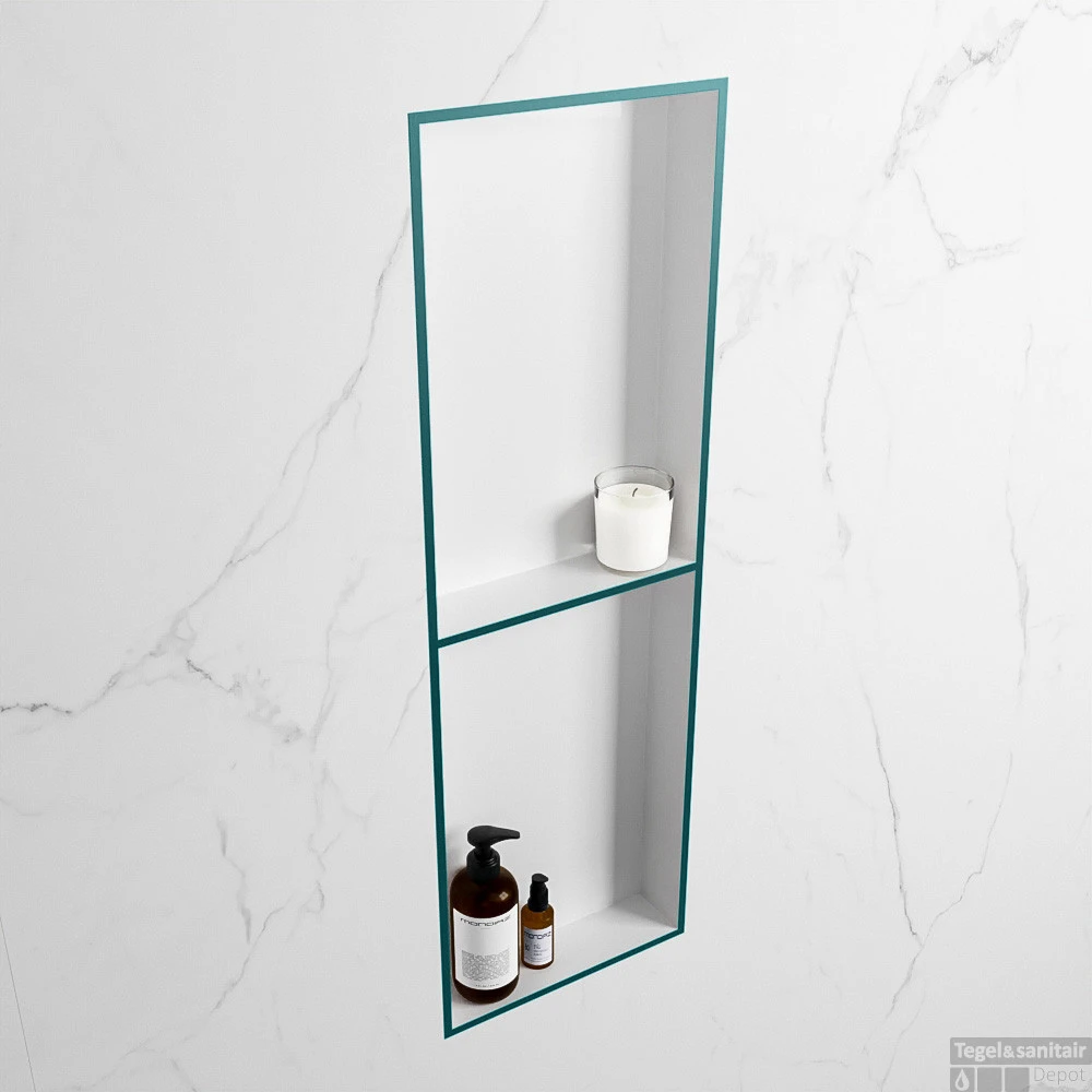 MONDIAZ EASY Nis 149,5x29,5cm In Solid Surface Kleur Smag | Talc. 2 Vakken Geschikt Voor In- Of Opbouw 5 MONDIAZ EASY Nis 149,5x29,5cm In Solid Surface Kleur Smag | Talc. 2 Vakken Geschikt Voor In- Of Opbouw - Afbeelding 3