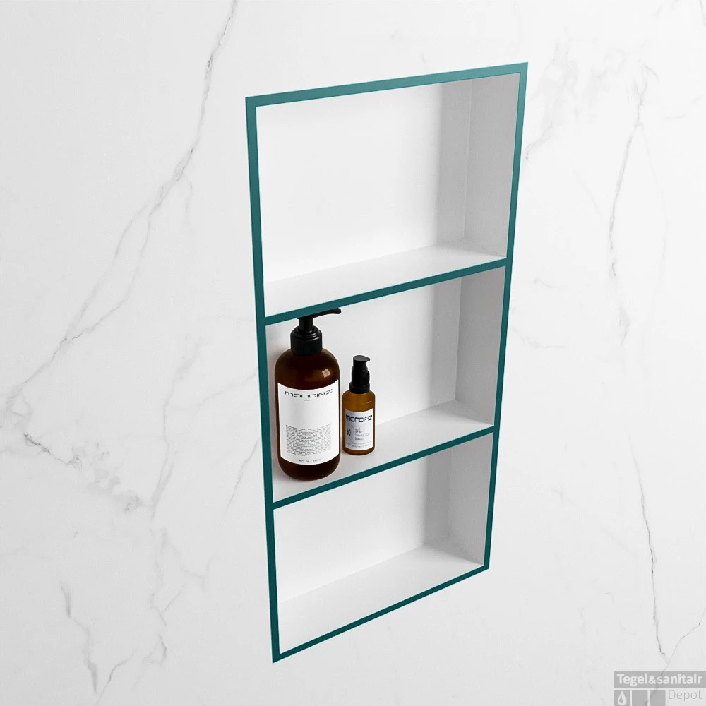 MONDIAZ EASY Nis 59,5x29,5cm In Solid Surface Kleur Smag | Talc. 3 Vakken Geschikt Voor In- Of Opbouw 5 MONDIAZ EASY Nis 59,5x29,5cm In Solid Surface Kleur Smag | Talc. 3 Vakken Geschikt Voor In- Of Opbouw - Afbeelding 3