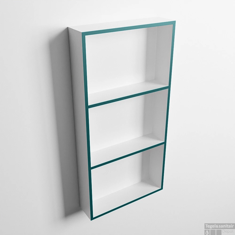 MONDIAZ EASY Nis 59,5x29,5cm In Solid Surface Kleur Smag | Talc. 3 Vakken Geschikt Voor In- Of Opbouw 3 MONDIAZ EASY Nis 59,5x29,5cm In Solid Surface Kleur Smag | Talc. 3 Vakken Geschikt Voor In- Of Opbouw