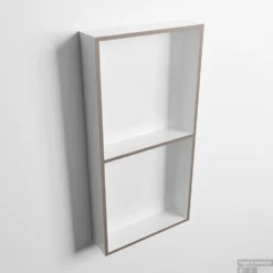 MONDIAZ EASY Nis 59,5x29,5cm In Solid Surface Kleur Smoke | Talc. 2 Vakken Geschikt Voor In- Of Opbouw