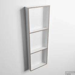 MONDIAZ EASY Nis 89,5x29,5cm In Solid Surface Kleur Smoke | Talc. 3 Vakken Geschikt Voor In- Of Opbouw