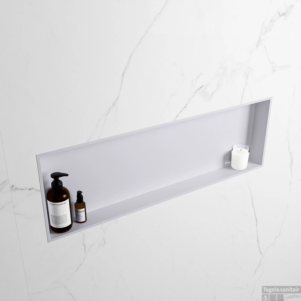 MONDIAZ EASY Nis 89,5x29,5cm In Solid Surface Kleur Cale | Cale. 1 Vak Geschikt Voor In- Of Opbouw 5 MONDIAZ EASY Nis 89,5x29,5cm In Solid Surface Kleur Cale | Cale. 1 Vak Geschikt Voor In- Of Opbouw - Afbeelding 3