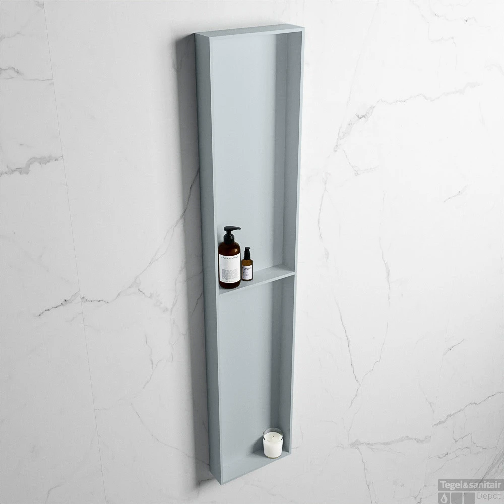 MONDIAZ EASY Nis 89,5x29,5cm In Solid Surface Kleur Clay | Clay. 2 Vakken Geschikt Voor In- Of Opbouw 4 MONDIAZ EASY Nis 89,5x29,5cm In Solid Surface Kleur Clay | Clay. 2 Vakken Geschikt Voor In- Of Opbouw - Afbeelding 2