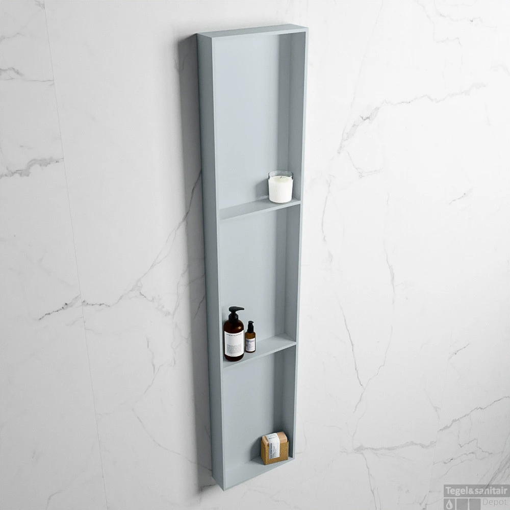 MONDIAZ EASY Nis 149,5x29,5cm In Solid Surface Kleur Clay | Clay. 3 Vakken Geschikt Voor In- Of Opbouw 4 MONDIAZ EASY Nis 149,5x29,5cm In Solid Surface Kleur Clay | Clay. 3 Vakken Geschikt Voor In- Of Opbouw - Afbeelding 2