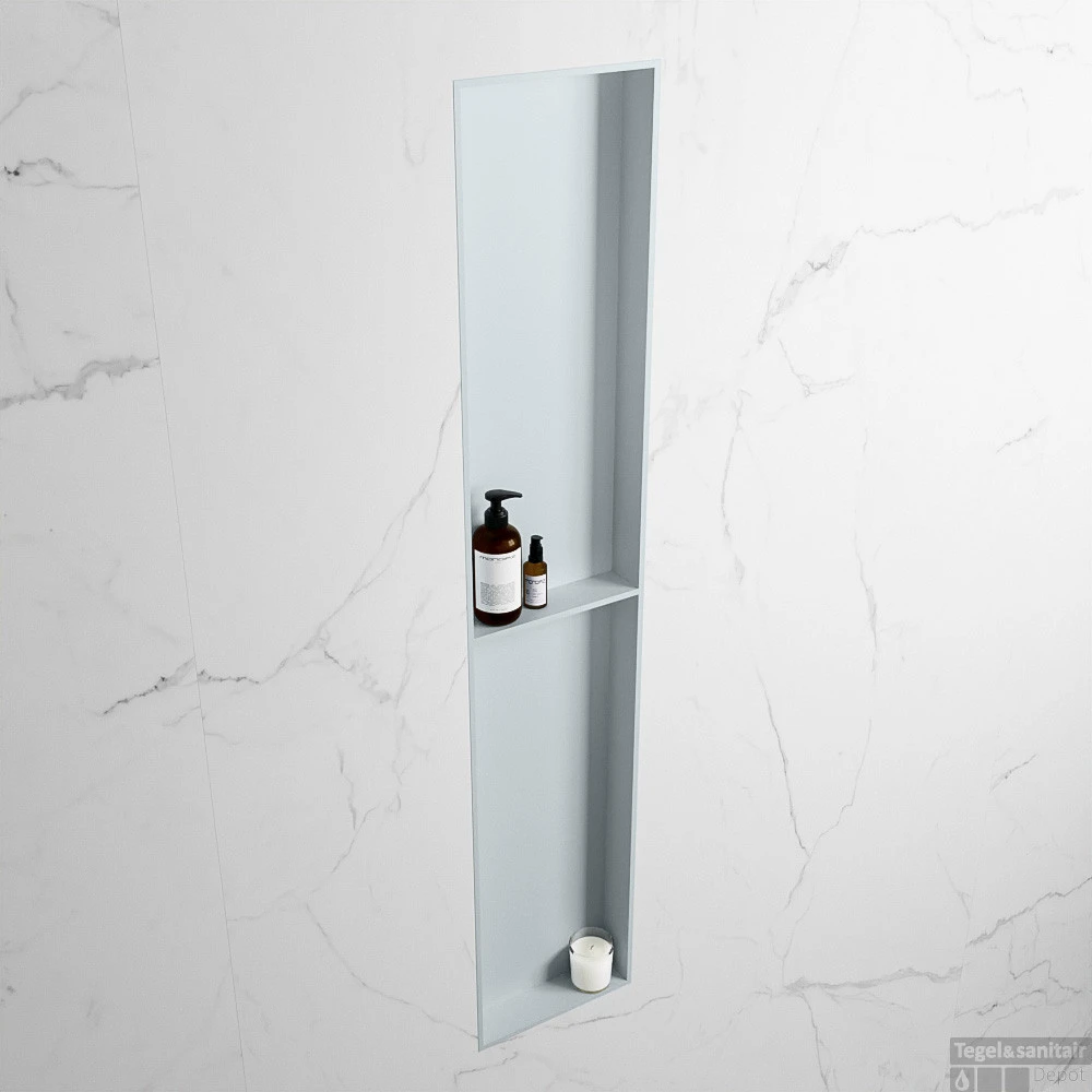 MONDIAZ EASY Nis 89,5x29,5cm In Solid Surface Kleur Clay | Clay. 2 Vakken Geschikt Voor In- Of Opbouw 5 MONDIAZ EASY Nis 89,5x29,5cm In Solid Surface Kleur Clay | Clay. 2 Vakken Geschikt Voor In- Of Opbouw - Afbeelding 3