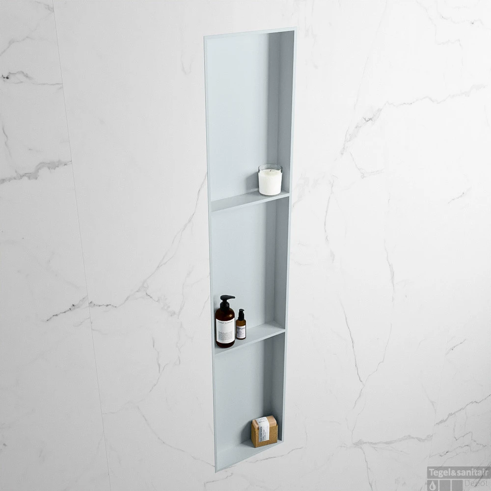 MONDIAZ EASY Nis 149,5x29,5cm In Solid Surface Kleur Clay | Clay. 3 Vakken Geschikt Voor In- Of Opbouw 5 MONDIAZ EASY Nis 149,5x29,5cm In Solid Surface Kleur Clay | Clay. 3 Vakken Geschikt Voor In- Of Opbouw - Afbeelding 3