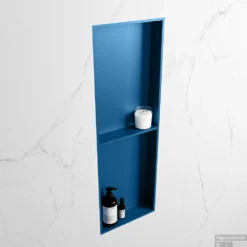 MONDIAZ EASY Nis 149,5x29,5cm In Solid Surface Kleur Jeans | Jeans. 2 Vakken Geschikt Voor In- Of Opbouw -Goedkope Stijl Baden Winkel nis v jeans 2 00008 13788763182753