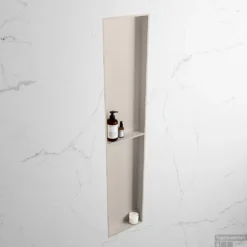 MONDIAZ EASY Nis 89,5x29,5cm In Solid Surface Kleur Linen | Linen. 2 Vakken Geschikt Voor In- Of Opbouw -Goedkope Stijl Baden Winkel nis v linen 2 00009 13788763182650