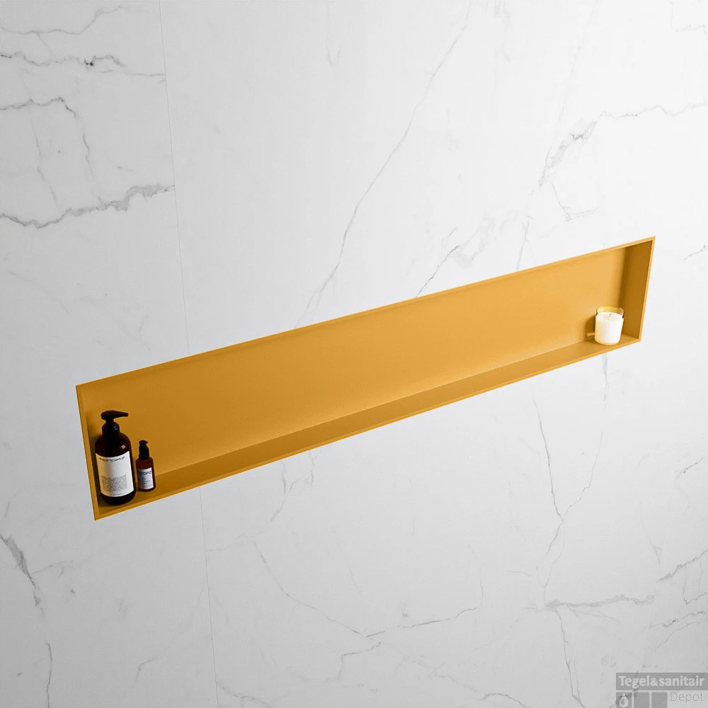 MONDIAZ EASY Nis 149,5x29,5cm In Solid Surface Kleur Ocher | Ocher. 1 Vak Geschikt Voor In- Of Opbouw 5 MONDIAZ EASY Nis 149,5x29,5cm In Solid Surface Kleur Ocher | Ocher. 1 Vak Geschikt Voor In- Of Opbouw - Afbeelding 3