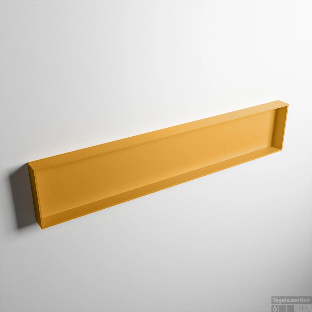 MONDIAZ EASY Nis 149,5x29,5cm In Solid Surface Kleur Ocher | Ocher. 1 Vak Geschikt Voor In- Of Opbouw 3 MONDIAZ EASY Nis 149,5x29,5cm In Solid Surface Kleur Ocher | Ocher. 1 Vak Geschikt Voor In- Of Opbouw