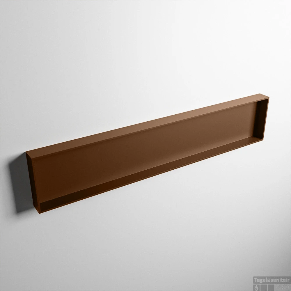 MONDIAZ EASY Nis 149,5x29,5cm In Solid Surface Kleur Rust | Rust. 1 Vak Geschikt Voor In- Of Opbouw 3 MONDIAZ EASY Nis 149,5x29,5cm In Solid Surface Kleur Rust | Rust. 1 Vak Geschikt Voor In- Of Opbouw