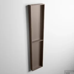 MONDIAZ EASY Nis 89,5x29,5cm In Solid Surface Kleur Smoke | Smoke. 2 Vakken Geschikt Voor In- Of Opbouw