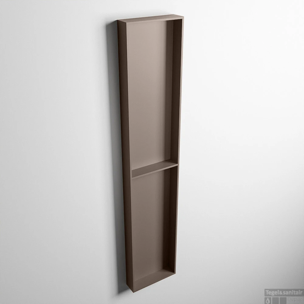 MONDIAZ EASY Nis 89,5x29,5cm In Solid Surface Kleur Smoke | Smoke. 2 Vakken Geschikt Voor In- Of Opbouw 3 MONDIAZ EASY Nis 89,5x29,5cm In Solid Surface Kleur Smoke | Smoke. 2 Vakken Geschikt Voor In- Of Opbouw