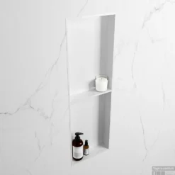 MONDIAZ EASY Nis 149,5x29,5cm In Solid Surface Kleur Talc | Talc. 2 Vakken Geschikt Voor In- Of Opbouw -Goedkope Stijl Baden Winkel nis v talc 2 00008 13163763227508